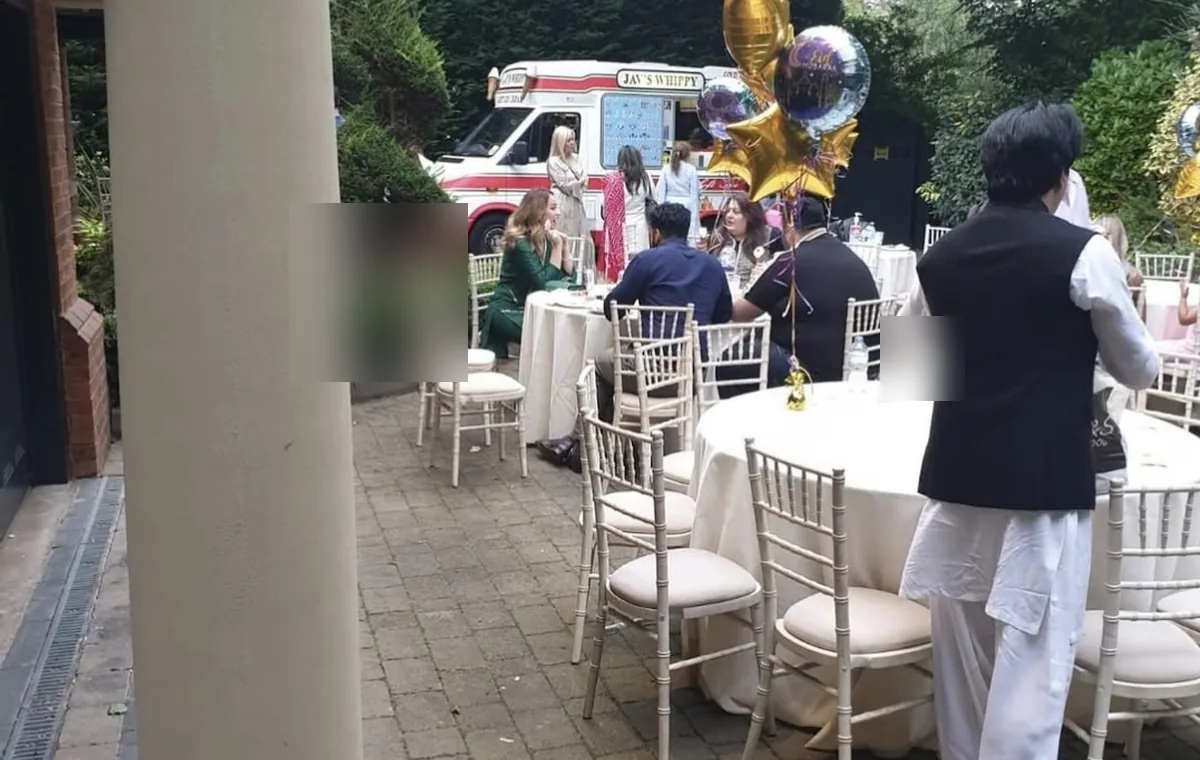 Employees enjoying an ice cream van visit
